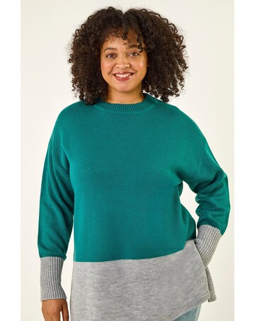 Roman Curve Colour Block Knit Jumper