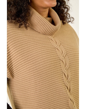 Roman Curve High Neck Tabard Knit Top