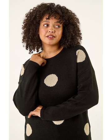 Roman Curve Large Spot Knit Jumper