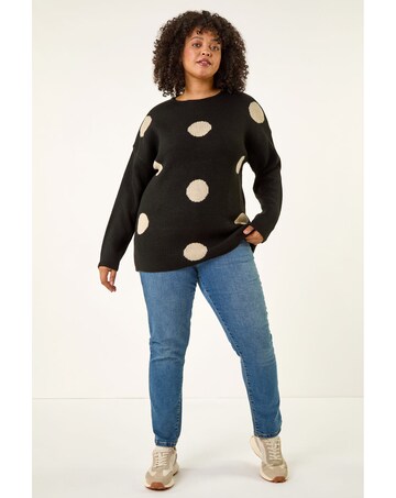 Roman Curve Large Spot Knit Jumper