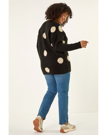 Roman Curve Large Spot Knit Jumper
