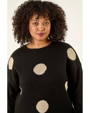 Roman Curve Large Spot Knit Jumper
