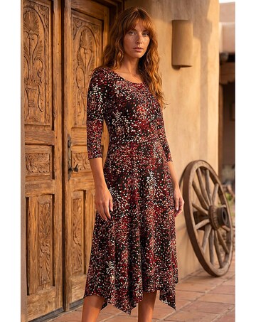 Roman Speckled Hanky Hem Dress