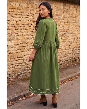 Roman Ric Rac Collared Midi Dress