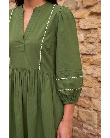 Roman Ric Rac Collared Midi Dress