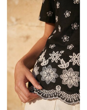 Roman Floral Embroidered Top