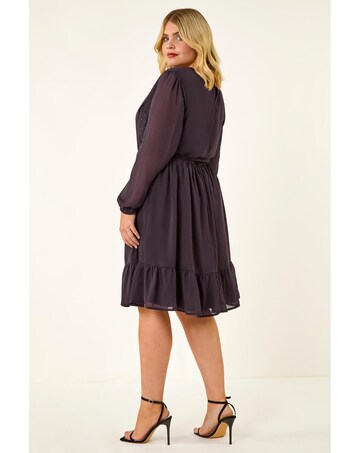 Roman Curve Hotfix Tie Waist Dress