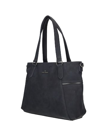 Roxy Two Handle Vegan Leather Shoulder Bag with Nylon Strap