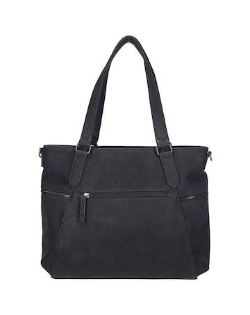Roxy Two Handle Vegan Leather Shoulder Bag with Nylon Strap