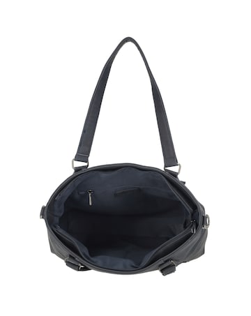 Roxy Two Handle Vegan Leather Shoulder Bag with Nylon Strap