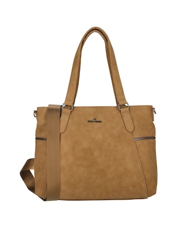 Roxy Two Handle Vegan Leather Shoulder Bag with Nylon Strap