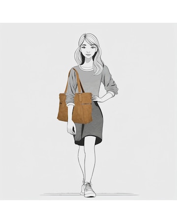 Roxy Two Handle Vegan Leather Shoulder Bag with Nylon Strap