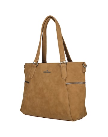 Roxy Two Handle Vegan Leather Shoulder Bag with Nylon Strap