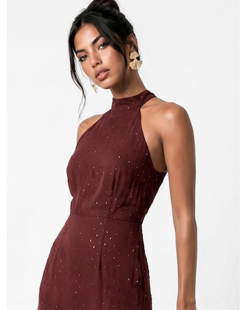 Anaya Halter Neck Ruffle Maxi Dress