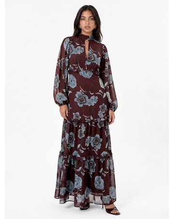 Anaya Floral Print Tiered Maxi Dress