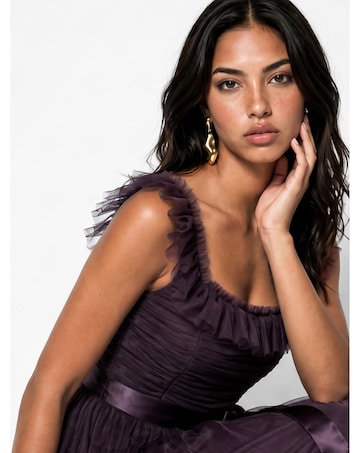 Anaya Ruffled Square Neck Maxi Dress