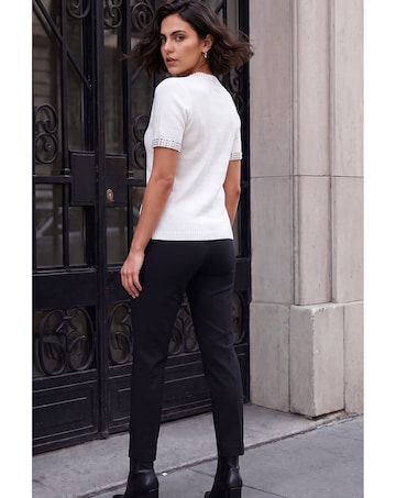 Roman Embellish Trim Knitted Top