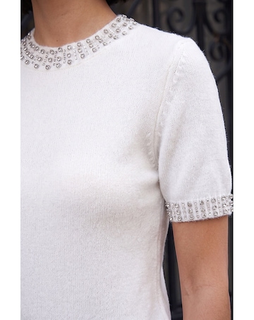 Roman Embellish Trim Knitted Top