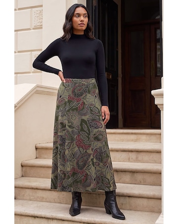 Roman Paisley Print Skirt
