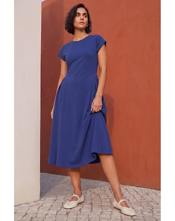 Roman Side Pleat Detail Dress