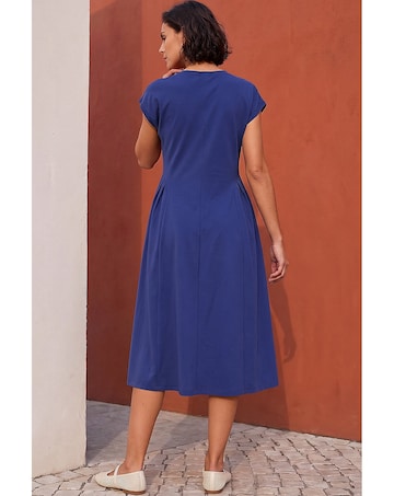 Roman Side Pleat Detail Dress