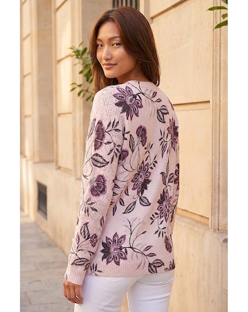 Roman V-Neck Floral Print Jumper