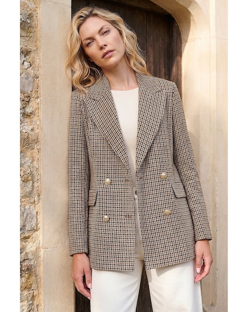 Roman Tweed Double Breasted Blazer