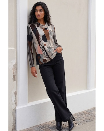 Roman Abstract Print Snit Top