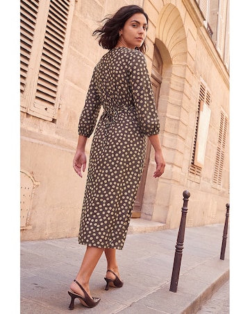 Roman Frill Polka Dot Midi Dress