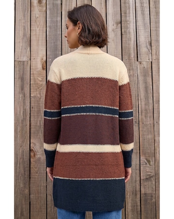 Roman Block Longline Knit Cardigan