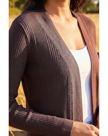 Roman Ribbed Knit Cardigan