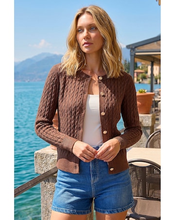 Roman Cable Knit Cardigan