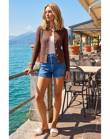 Roman Cable Knit Cardigan