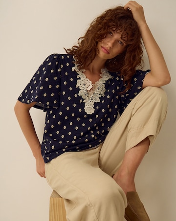 Monsoon Janey Printed Jersey Top