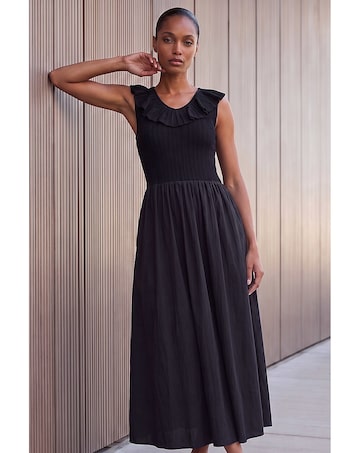 Roman Frill Detail Midi Dress