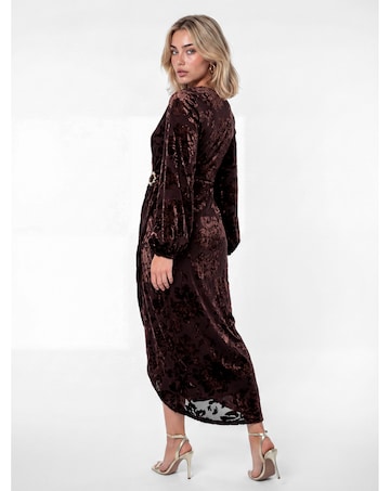 Lovedrobe Velvet Faux Wrap Midaxi Dress
