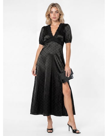 Lovedrobe Polka Dot Lace Midaxi Dress