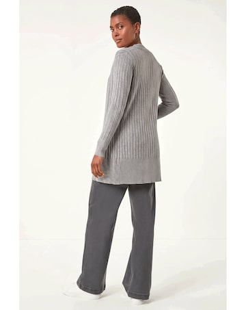 Roman Longline Stretch Ribbed Cardigan