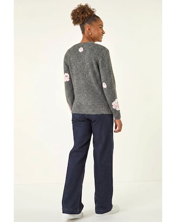 Roman Embossed Floral Knit Cardigan