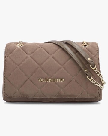 Valentino Bags Large Quilted Ocarina Taupe Suedette Satchel Bag