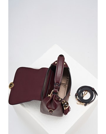 Luella Grey Diana Black Cherry Top Handle Crossbody