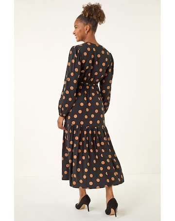 Roman Polka Dot Midi Dress