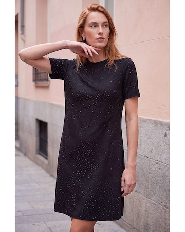 Roman Embellished Shift Stretch Dress