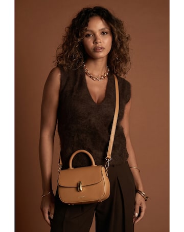 Luella Grey Delia Tan Top Handle Crossbody