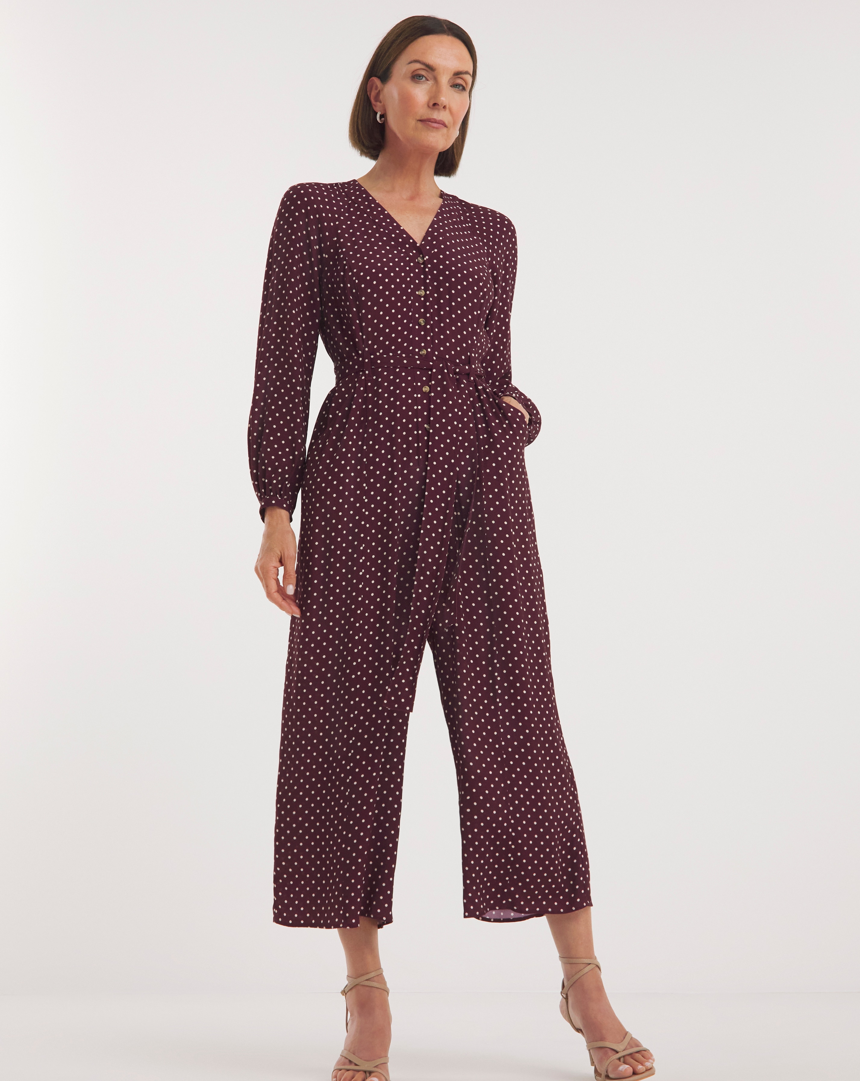 Whistles Lottie Spot Print Jumpsuit
