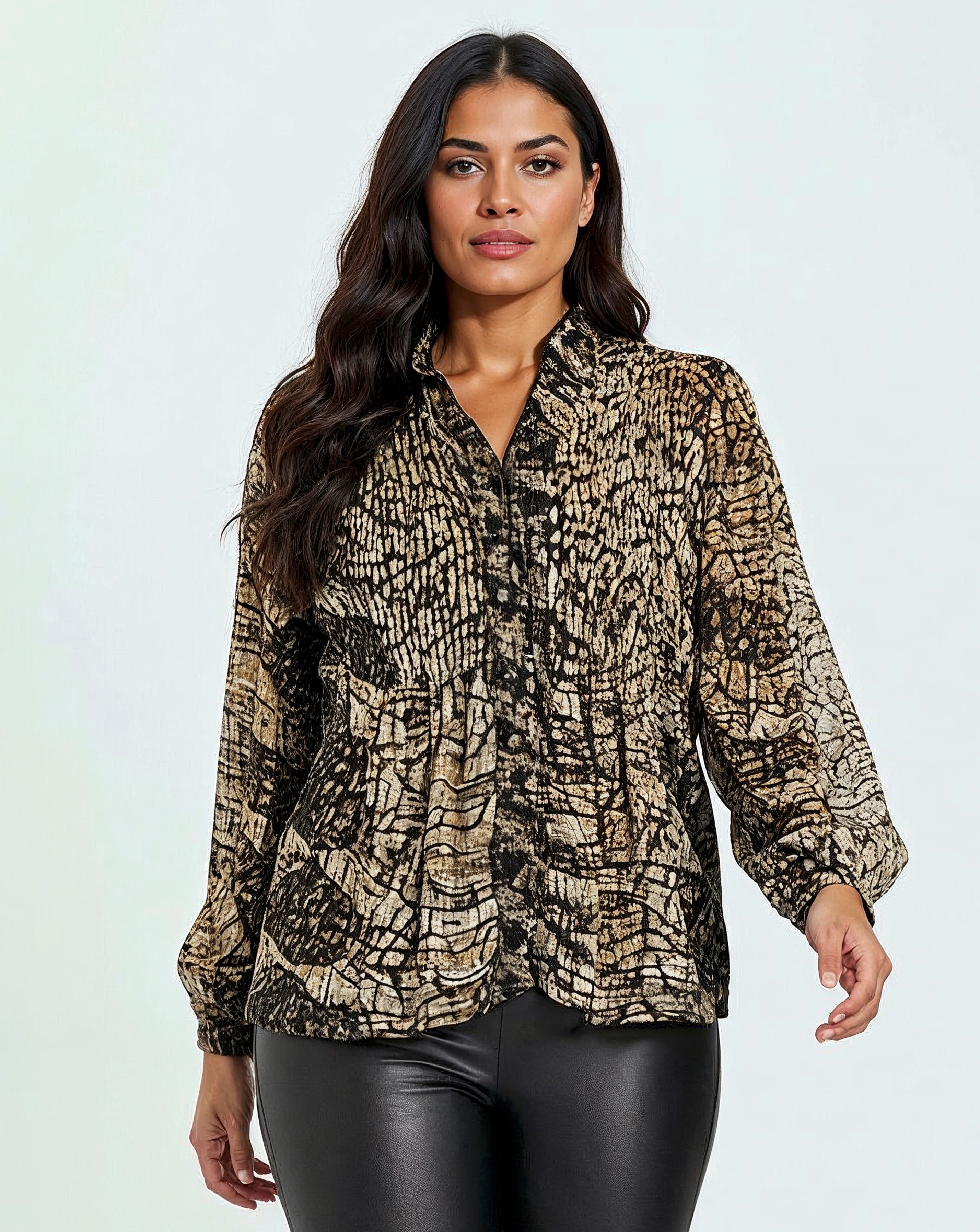 Religion Pleated Ruffle Shirt