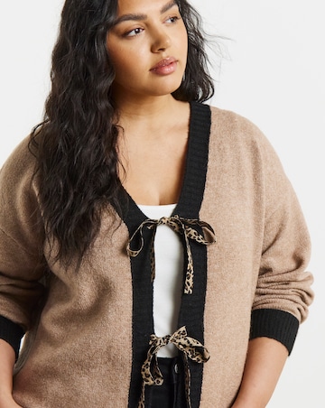 Lovedrobe Animal Print Bow Cardigan