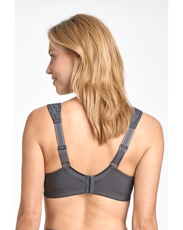 Miss Mary of Sweden Jacquard & Lace Underwired Bra Dark Grey