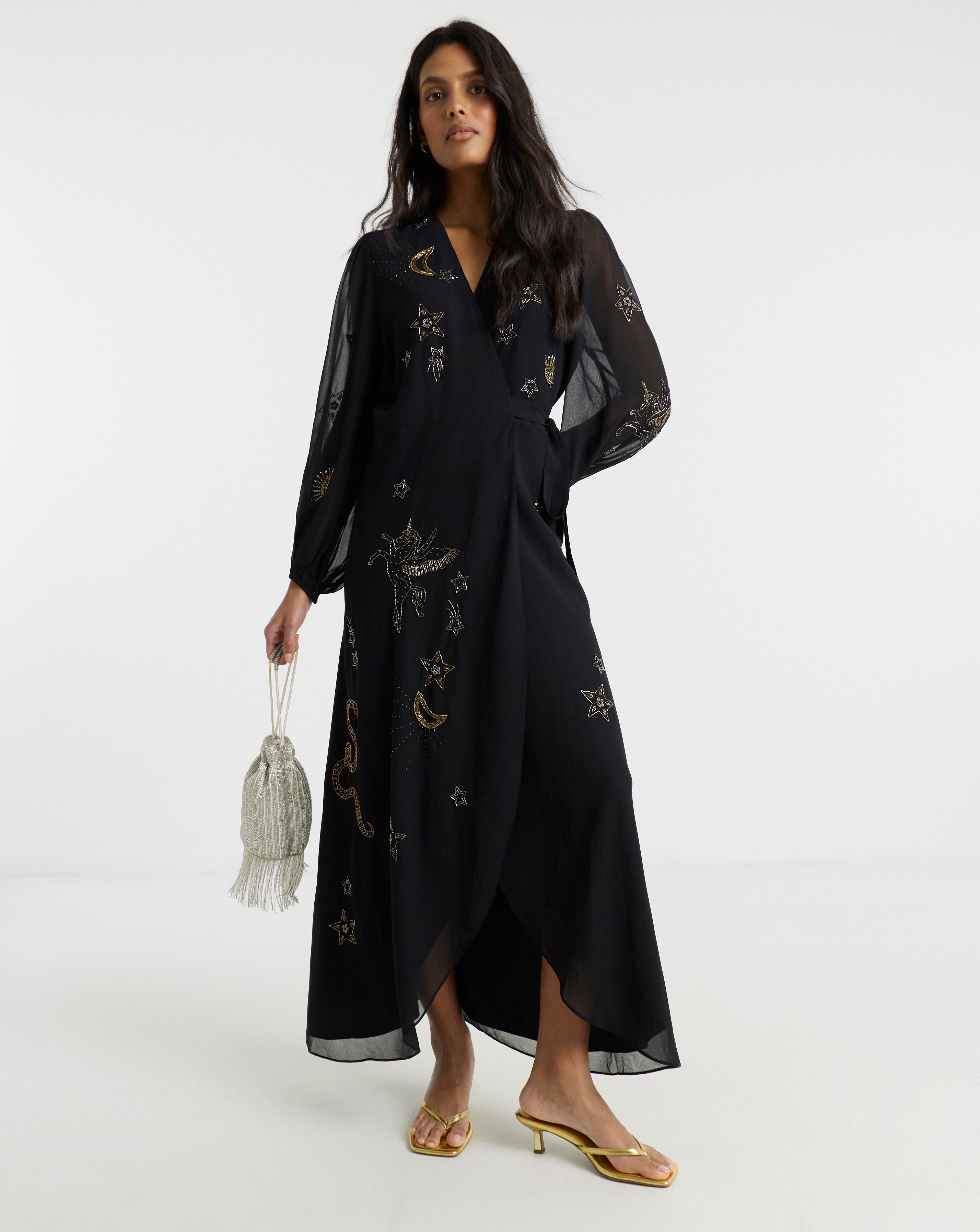 Hope & Ivy Caliste Wrap Maxi Dress