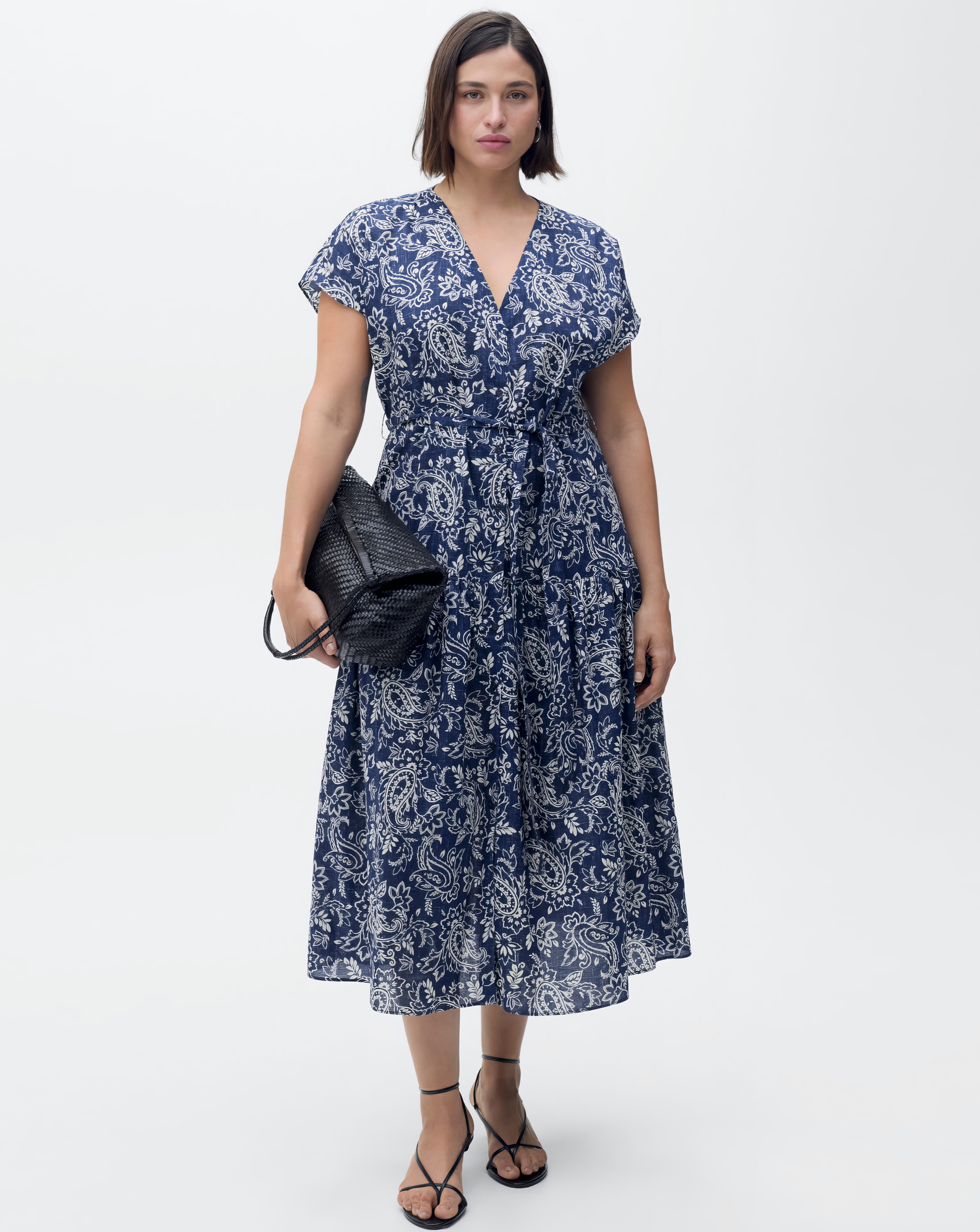Mango Paisley Print Midi Dress